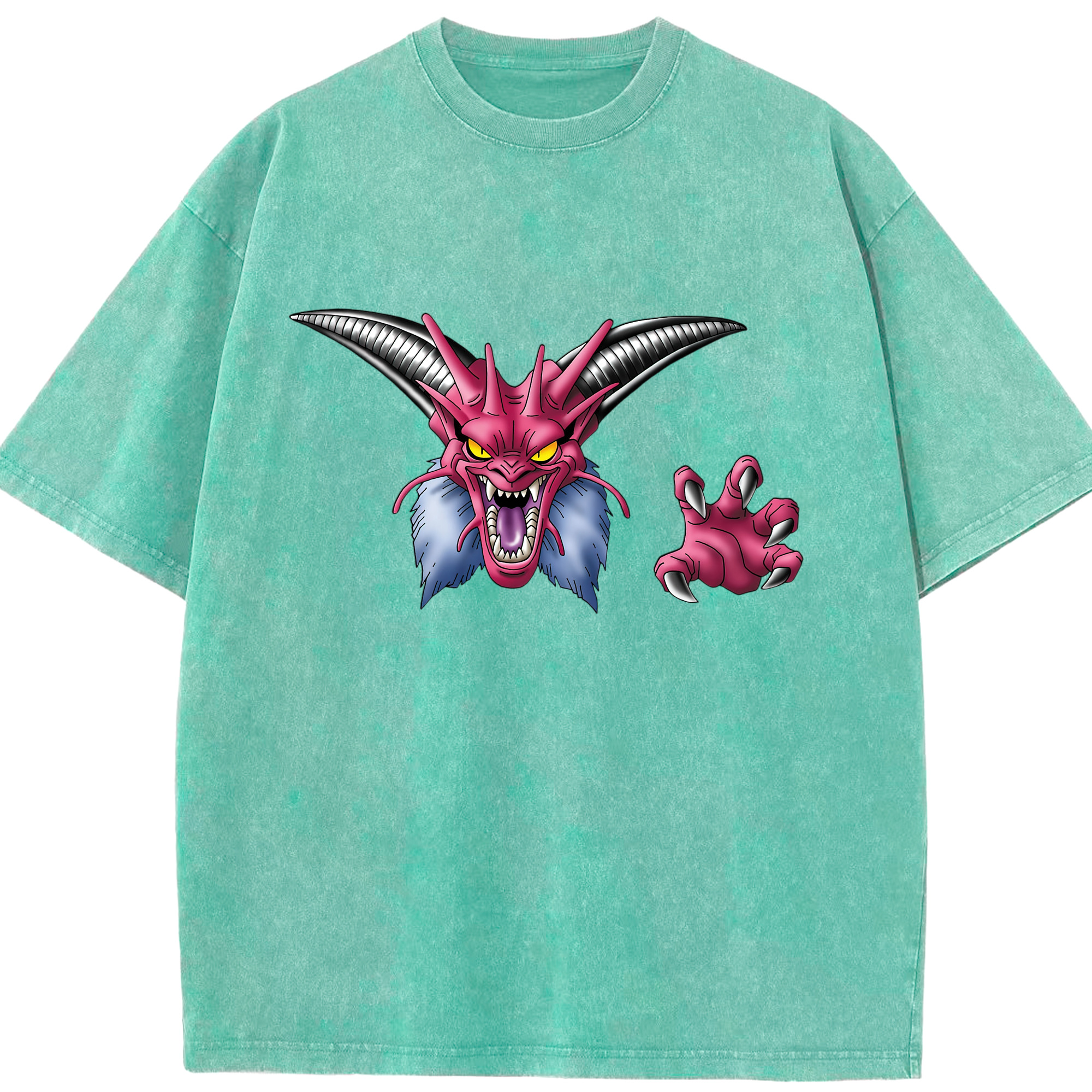 （画像用） ドラゴンクエスト Doragon Kuesuto Dragon Quest 綿100% ヴィンテージ風 半袖Tシャツ（フロントプリント）
